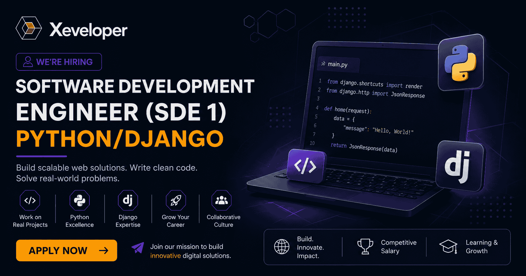 Software Development Engineer (SDE 1) – Python/Django